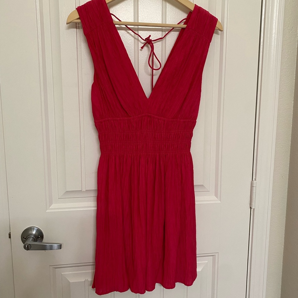 Abercrombie & fitch hot pink ruched mini dress